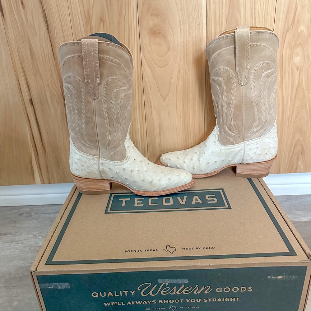 Brand New Tecovas Women's Tan and Cream Western Boots - Picture 7 of 10